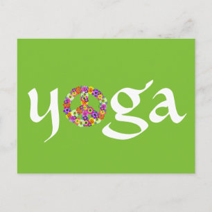 Cartão Postal Símbolo de Paz de Yoga Floral