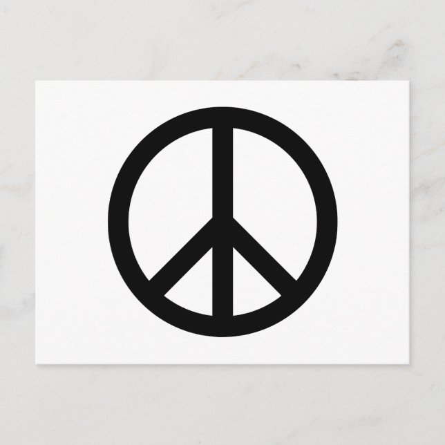 Cartão Postal Símbolo de Paz Preto (Frente)