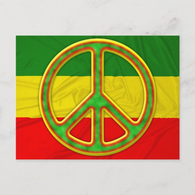 Cartão Postal Símbolo de paz rasta (Frente)