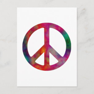 Cartão Postal Símbolo de paz Tie Dye