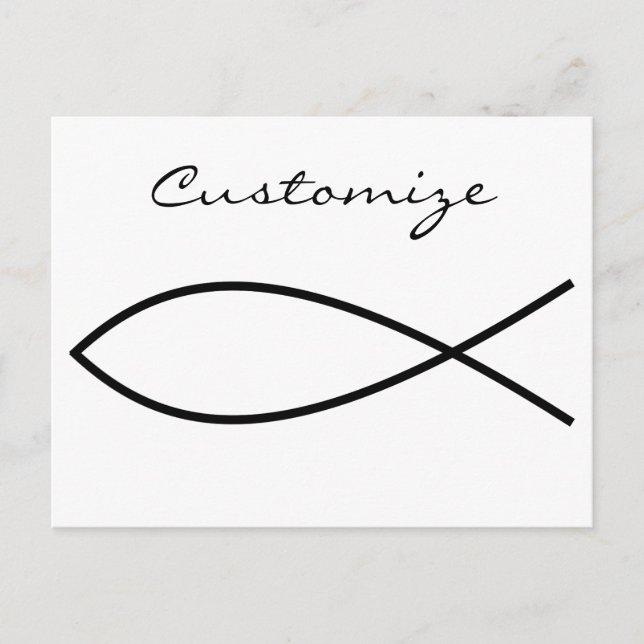 Cartão Postal Símbolo de Peixe Cristão Ichthys Thunder_Cove (Frente)