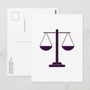 Cartão Postal Símbolo de Serviços Jurídicos Escalas da Justiça