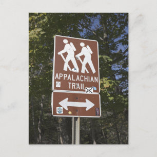 Cartão Postal Símbolo de trilha Appalachian com ícone Hikers
