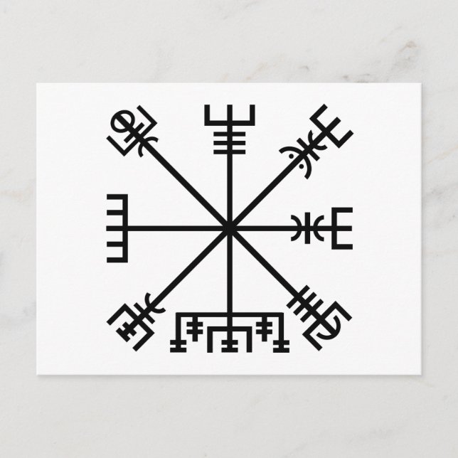 Cartão Postal Símbolo de Vegvisir (Frente)