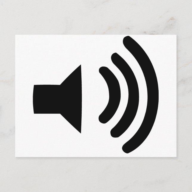 Cartão Postal Símbolo de volume de som (Frente)
