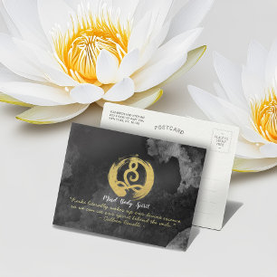 Cartão Postal Símbolo de Zen da Postura de Meditação Dourada 