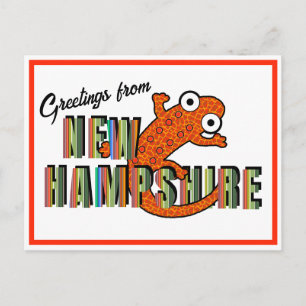 Cartão Postal Símbolo do Estado de New Hampshire Newt Manchado V