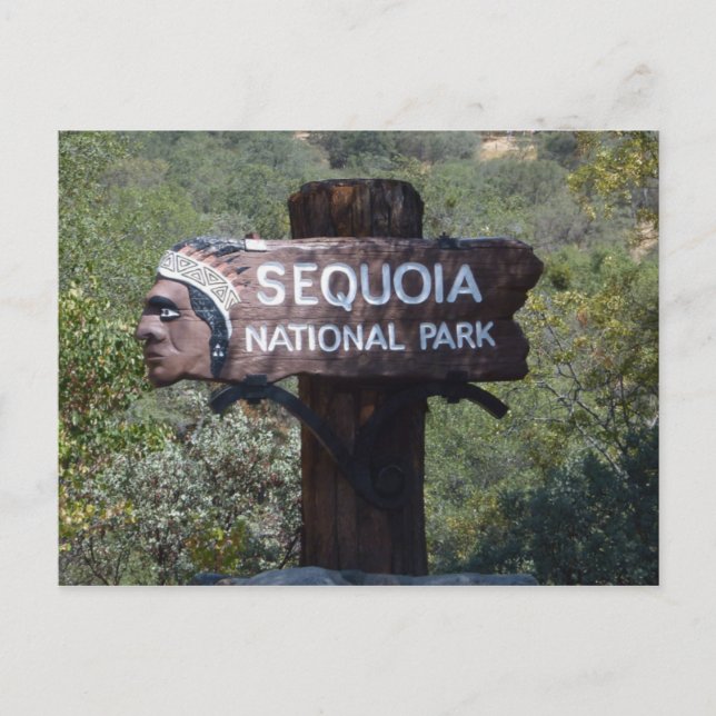 Cartão Postal Símbolo do Parque Nacional Sequoia "Indian Head" (Frente)