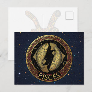 Cartão Postal Símbolo do Zodíaco Peixes