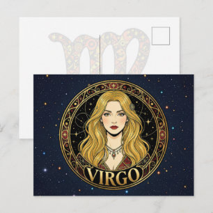 Cartão Postal Símbolo do Zodíaco Virgem Virgem