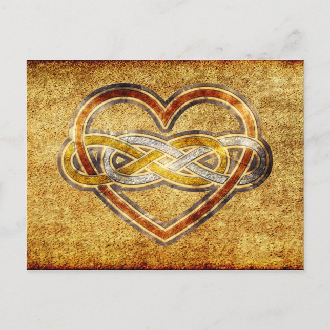 Cartão Postal Símbolo dupla Infinity Heart BiColor (Frente)