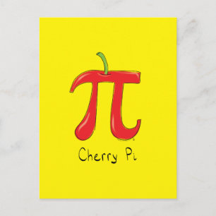 Cartão Postal Símbolo Engraçado Math Cherry Pi