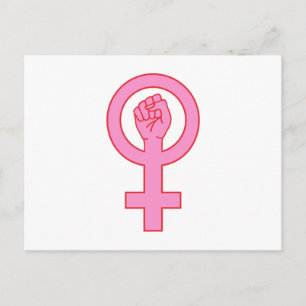Cartão Postal Símbolo feminino com mão