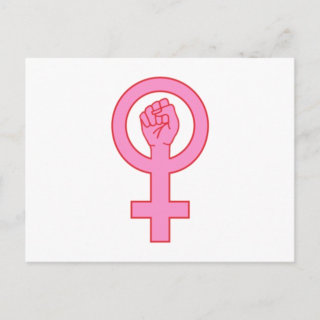 Cartão Postal Símbolo feminino com mão (Frente)