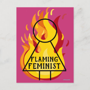 Cartão Postal Símbolo feminista flamejante Ginsburg 9