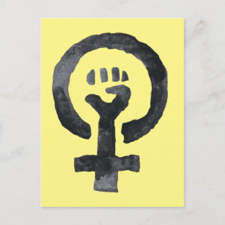 Cartão Postal Símbolo Fist Feminista