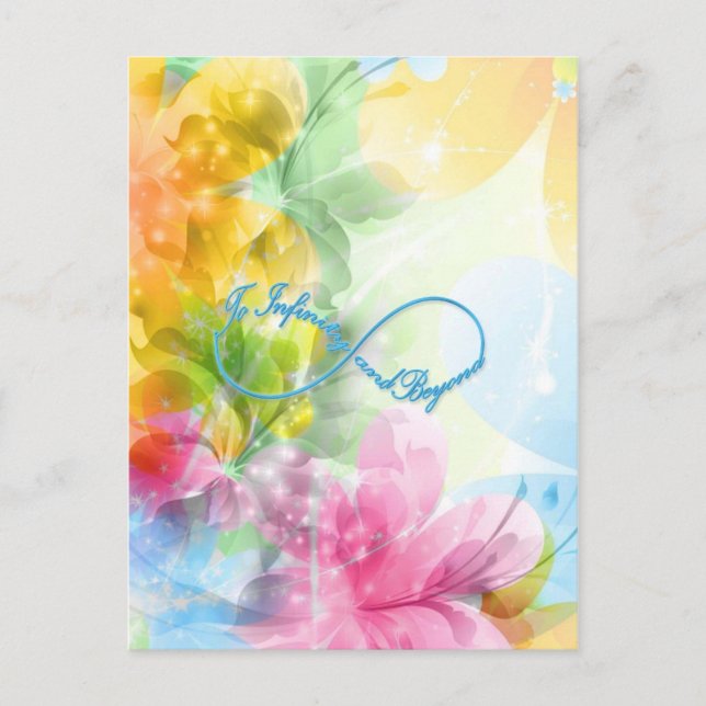 Cartão Postal Símbolo Infinito Fantástico "Para o infinito e alé (Frente)