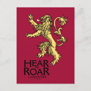 Cartão Postal Símbolo Lannister - Ouça-me Rugir