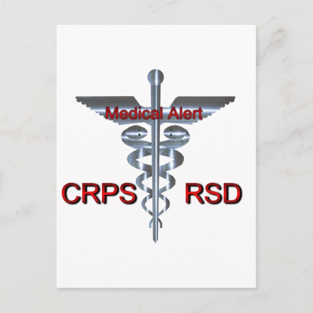 Cartão Postal Símbolo médico - Alerta médico RSD do CRPS (Frente)