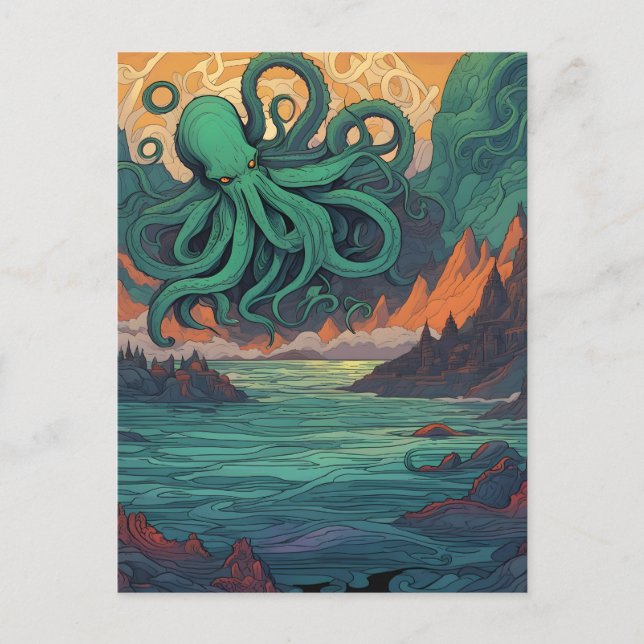 Cartão Postal Símbolo Místico Cthulhu (Frente)