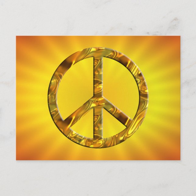 Cartão Postal Símbolo PEACE - DOURADO (Frente)