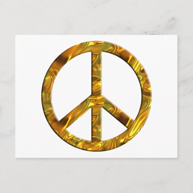 Cartão Postal Símbolo PEACE - DOURADO (Frente)