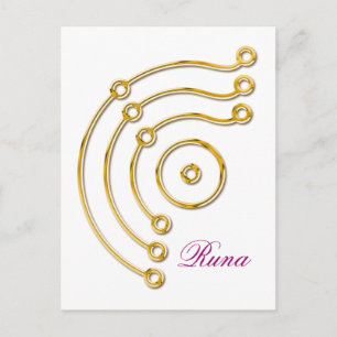Cartão Postal Símbolo RUNA / DOURADO, Runa