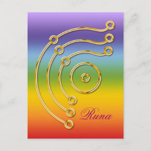Cartão Postal Símbolo RUNA / DOURADO, Runa