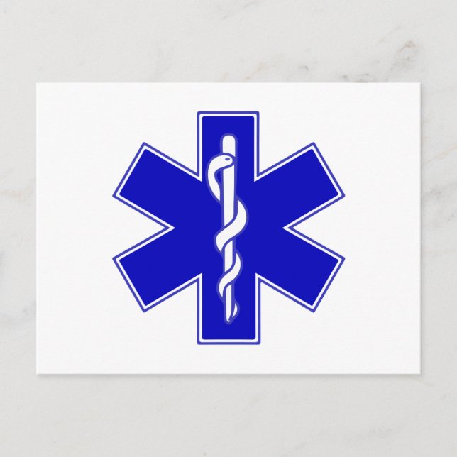 Cartão Postal Símbolo Star of Life (Frente)