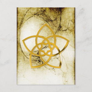 Cartão Postal Símbolo Vênus Flor / DOURADO