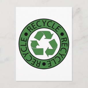 Cartão Postal Símbolo Verde de Reciclagem Vá Verde Dia da Terra