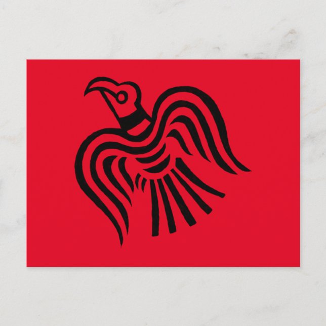 Cartão Postal Símbolo Viking Banner Raven (Frente)