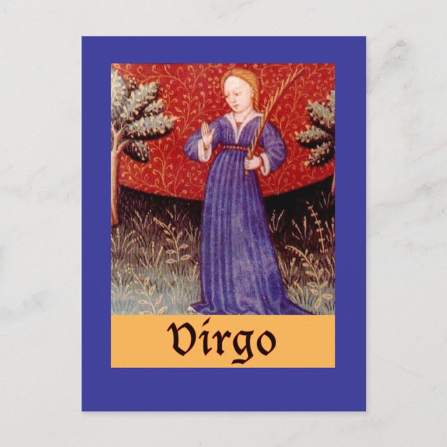 Cartão Postal Símbolo Virgo Zodiac (Frente)