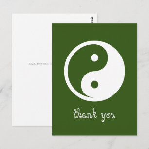 Cartão Postal Símbolo Yin Yang - desenho de tatuagem sólido 2