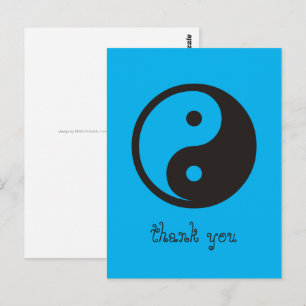 Cartão Postal Símbolo Yin Yang - design de tatuagem sólida