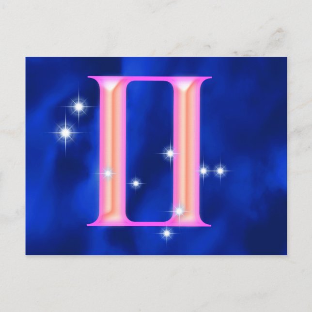 Cartão Postal Símbolo Zodac Gemini (Frente)