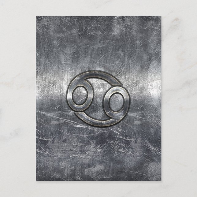 Cartão Postal Símbolo Zodiac cancer no Estilo Industrial (Frente)