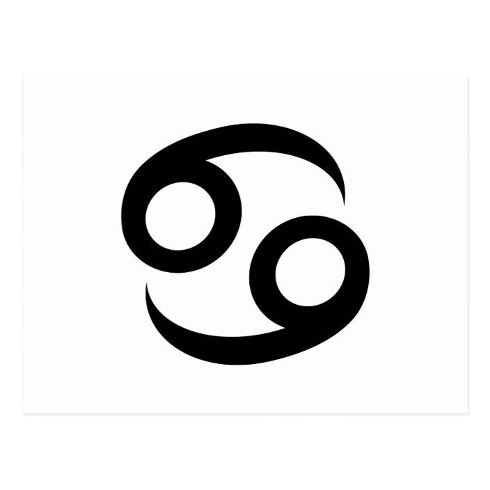 Cartão Postal Símbolo Zodiac Cancer Preto