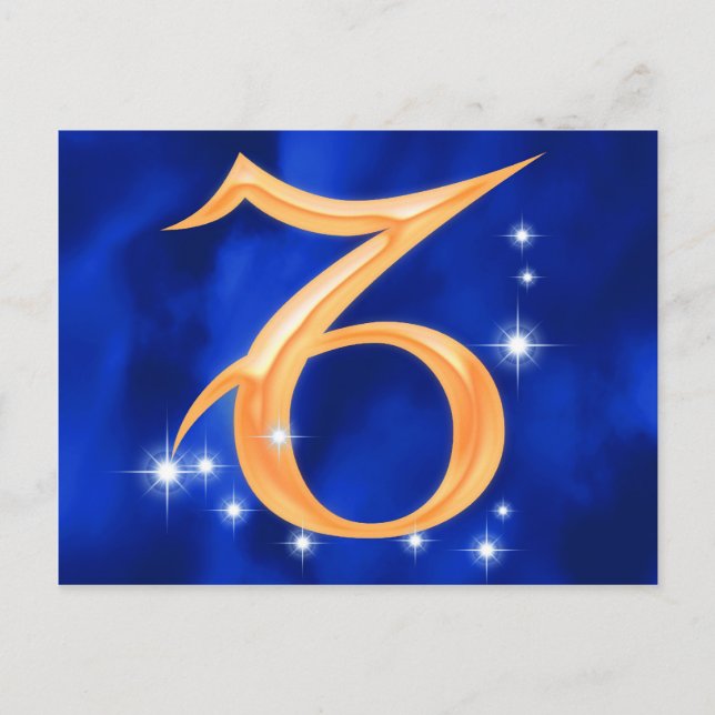 Cartão Postal Símbolo Zodiac Capricorn (Frente)