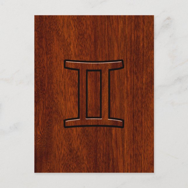 Cartão Postal Símbolo Zodíaco de Gêmeos em Decoração semelhante  (Frente)