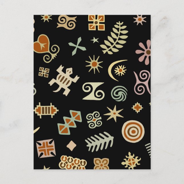 Cartão Postal Símbolos Africanos Adinkra (Frente)