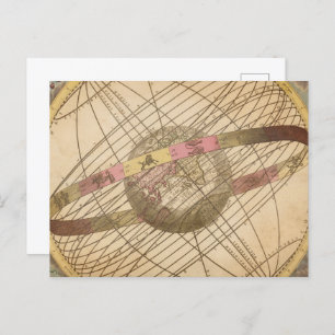 Cartão Postal Símbolos da astrologia de mapas de estrelas retror