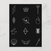 Símbolos de 12 deuses e deusas da mitologia grega