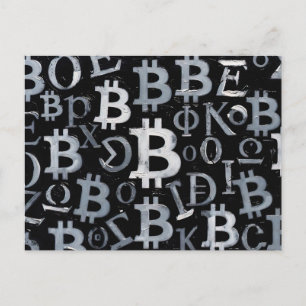 Cartão Postal Símbolos de Bitcoin (Estilo: 1)