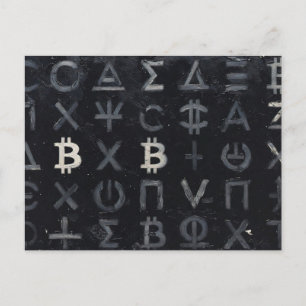 Cartão Postal Símbolos de Bitcoin (Estilo: 13)