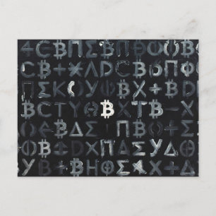 Cartão Postal Símbolos de Bitcoin (Estilo: 9)