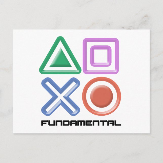 Cartão Postal Símbolos de Jogos Fundamentais (Frente)