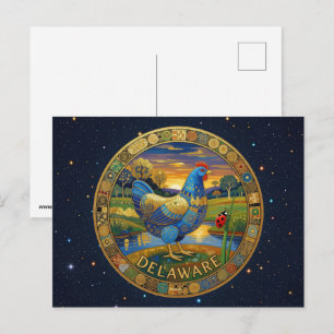 Cartão Postal Símbolos do estado de Delaware dos EUA