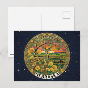 Cartão Postal Símbolos do estado de Nebraska nos EUA