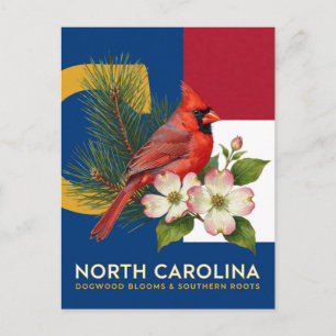 Cartão Postal Símbolos do Estado do Cão-de-Flor da Carolina do N